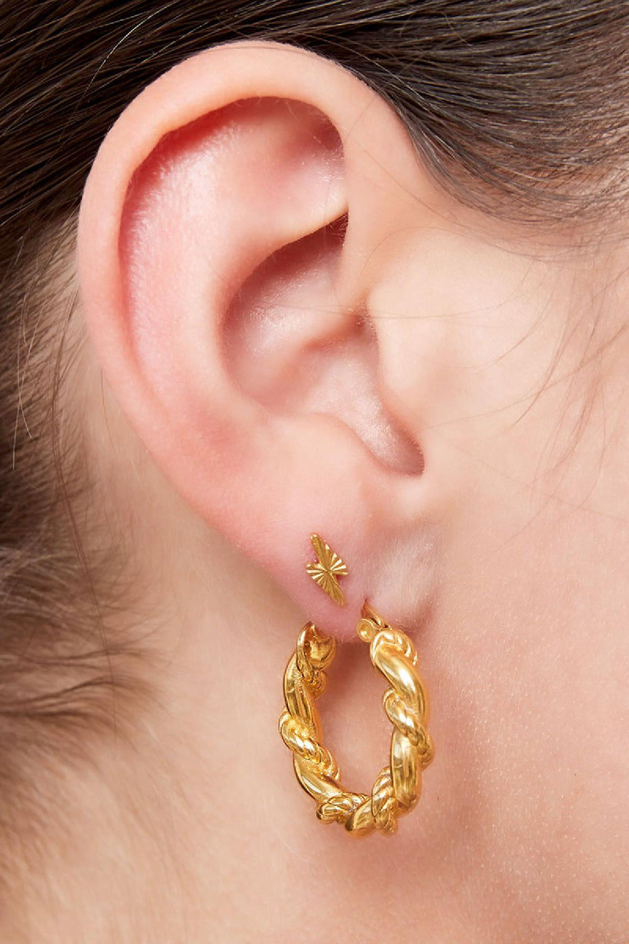 Strike of Hope Earrings | Gold Stainless Steel