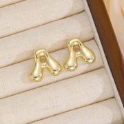 Gold-Plated Bubble Letter Stud Earrings – Playful, Personalized, and Stylish