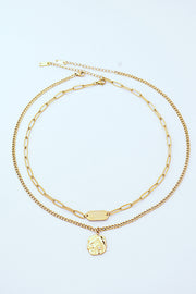 Gold-Plated Double-Layered Pendant Necklace