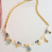 Gold-Plated Beaded Charm Necklace – A Delicate Keepsake of Love and Remembrance