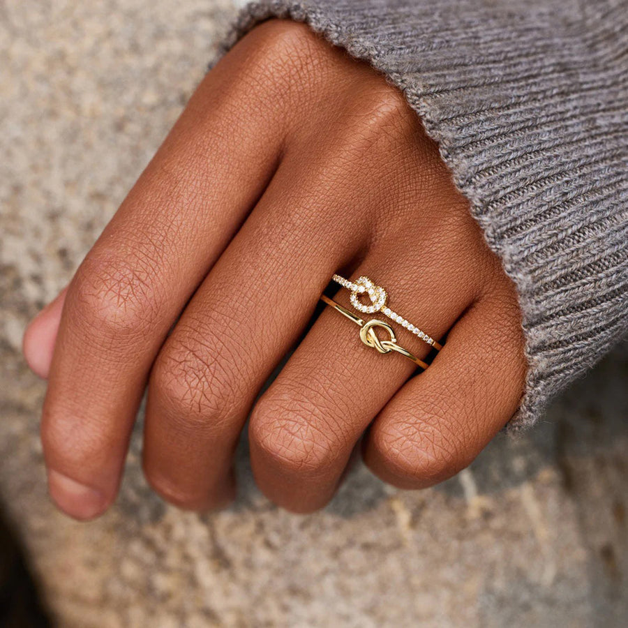 925 Sterling Silver Double-Layered Knot Ring – A Symbol of Unbreakable Love and Connection