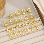 Gold-Plated Bubble Letter Stud Earrings – Playful, Personalized, and Stylish