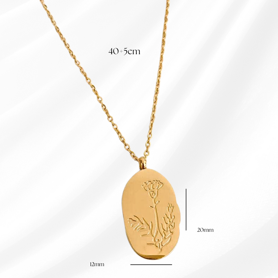 ✨ Blooming Birth Month Pendant Necklace - Gold Plated ✨