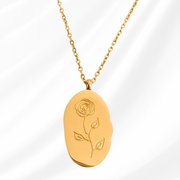 ✨ Blooming Birth Month Pendant Necklace - Gold Plated ✨