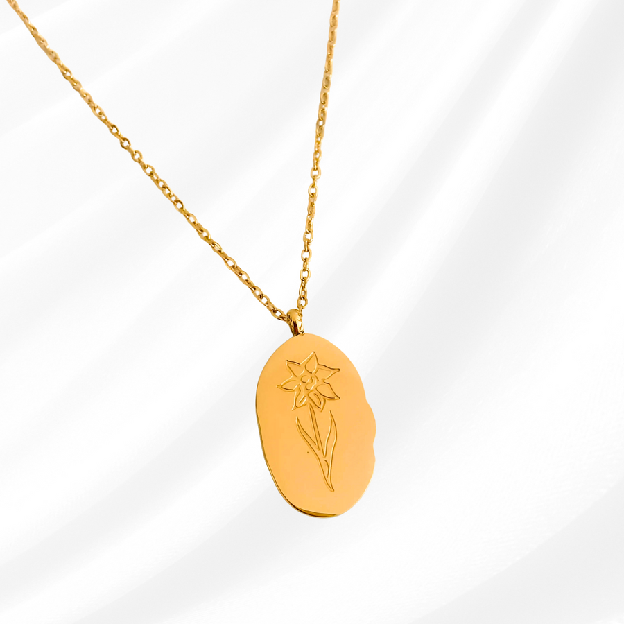 ✨ Blooming Birth Month Pendant Necklace - Gold Plated ✨