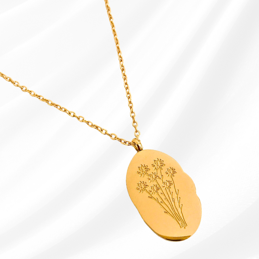 ✨ Blooming Birth Month Pendant Necklace - Gold Plated ✨