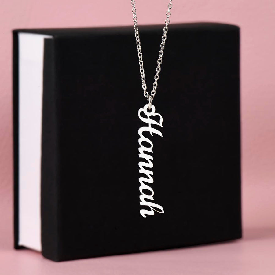 Personalized Vertical Name Necklace – A Heartfelt Keepsake for Love, Loss, and Remembrance