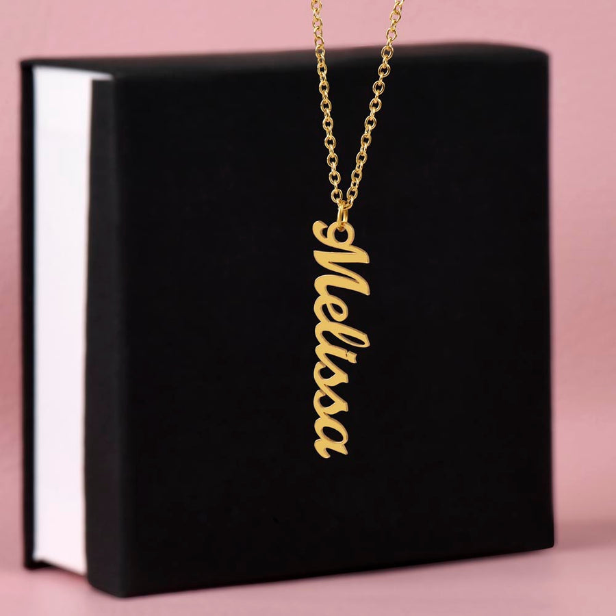 Personalized Vertical Name Necklace – A Heartfelt Keepsake for Love, Loss, and Remembrance