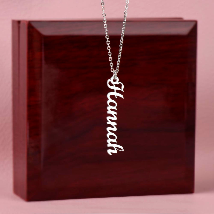 Personalized Vertical Name Necklace – A Heartfelt Keepsake for Love, Loss, and Remembrance