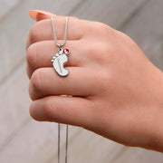 Engraved Baby Feet Necklace with Birthstone – A Cherished Keepsake for Infant Loss & Remembrance