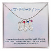 Engraved Baby Feet Necklace with Birthstone – A Cherished Keepsake for Infant Loss & Remembrance