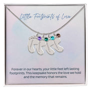 Engraved Baby Feet Necklace with Birthstone – A Cherished Keepsake for Infant Loss & Remembrance