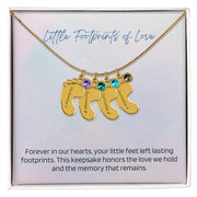 Engraved Baby Feet Necklace with Birthstone – A Cherished Keepsake for Infant Loss & Remembrance