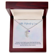 Engraved Baby Feet Necklace with Birthstone – A Cherished Keepsake for Infant Loss & Remembrance