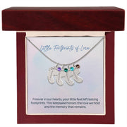 Engraved Baby Feet Necklace with Birthstone – A Cherished Keepsake for Infant Loss & Remembrance