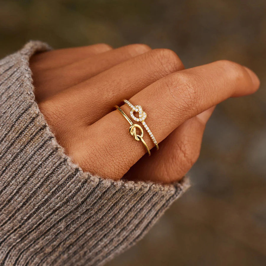 925 Sterling Silver Double-Layered Knot Ring – A Symbol of Unbreakable Love and Connection