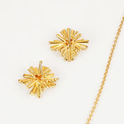 Starburst Gold-Plated Earrings and Necklace Set